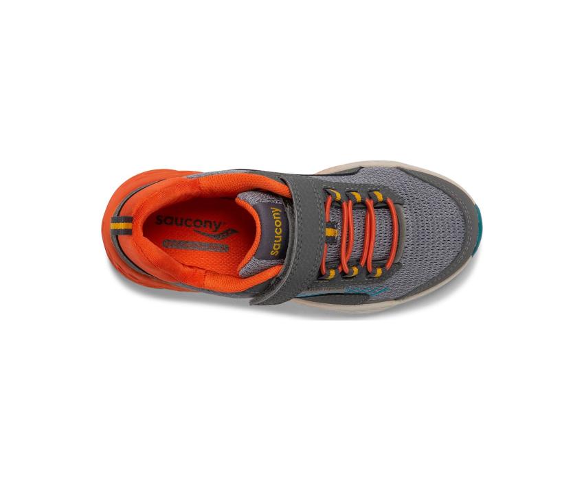Saucony Big Kid's Wind Shield A/C Sneaker Grey / Orange / Blue | Kids Running