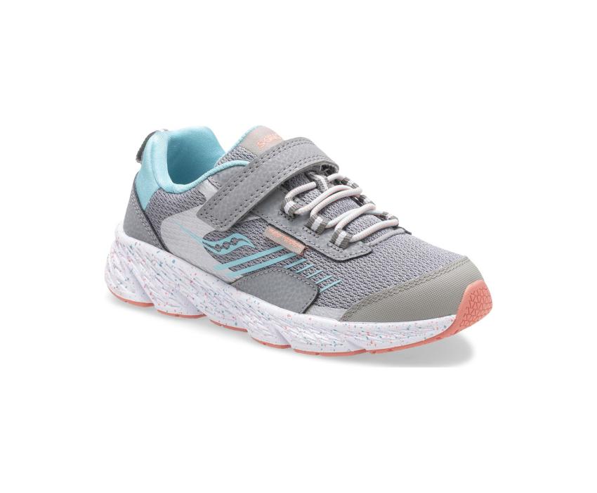 Saucony Big Kid's Wind Shield A/C Sneaker Grey / Turq | Kids Running