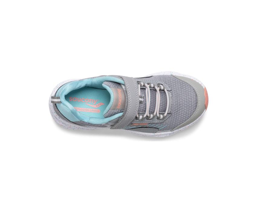 Saucony Big Kid's Wind Shield A/C Sneaker Grey / Turq | Kids Running