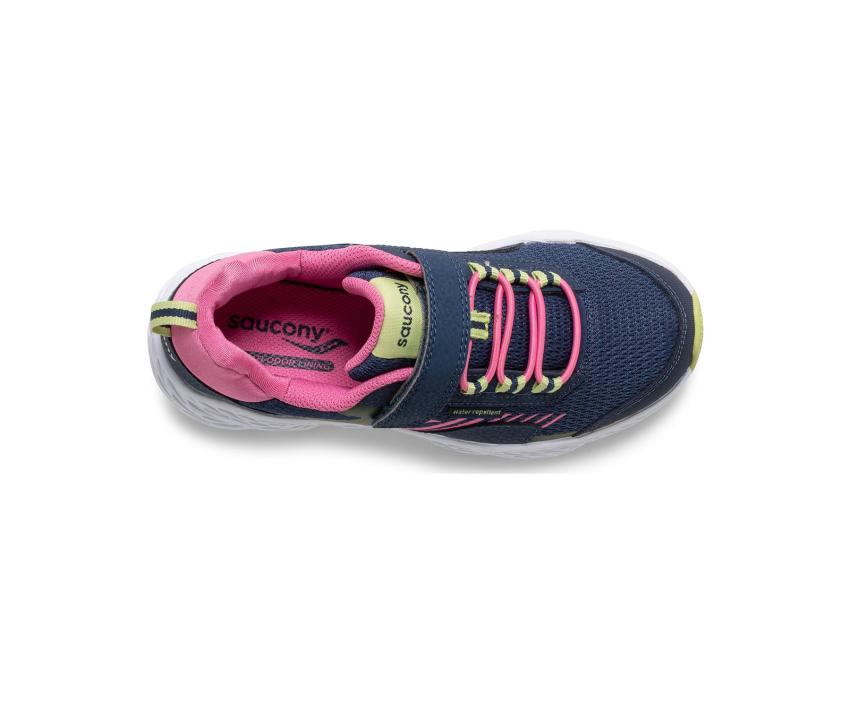 Saucony Big Kid's Wind Shield A/C Sneaker Navy / Green / Pink | Kids Running
