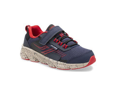Saucony Big Kid's Wind Shield A/C Sneaker Navy / Red | Kids Running