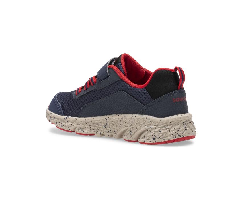 Saucony Big Kid's Wind Shield A/C Sneaker Navy / Red | Kids Running