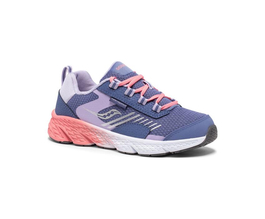 Saucony Big Kid's Wind Shield Sneaker Blue / Lavender / Coral | Kids Running