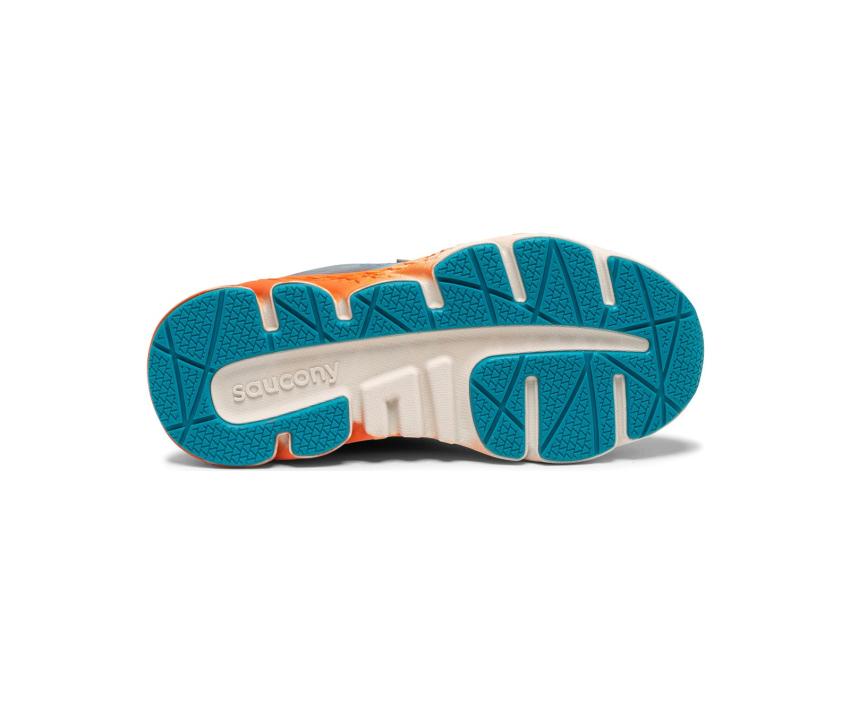 Saucony Big Kid's Wind Shield Sneaker Grey / Orange / Blue | Kids Running