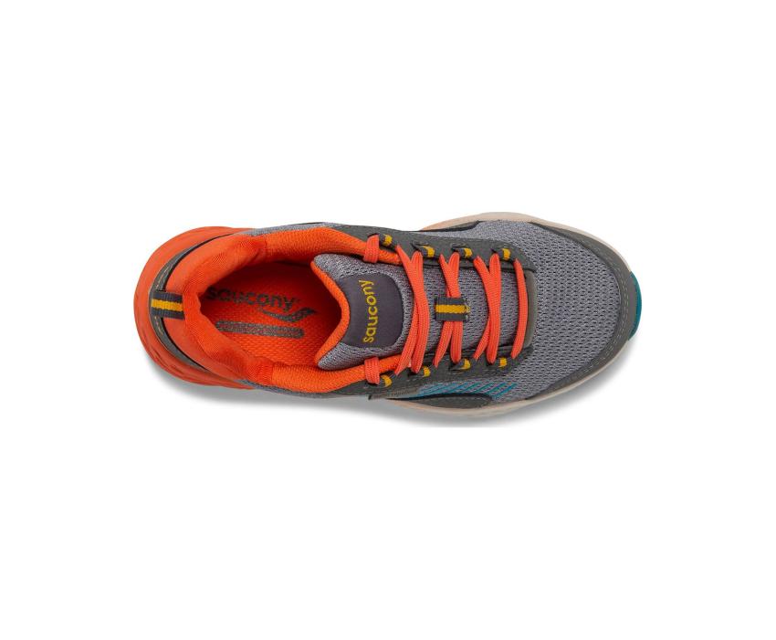 Saucony Big Kid's Wind Shield Sneaker Grey / Orange / Blue | Kids Running