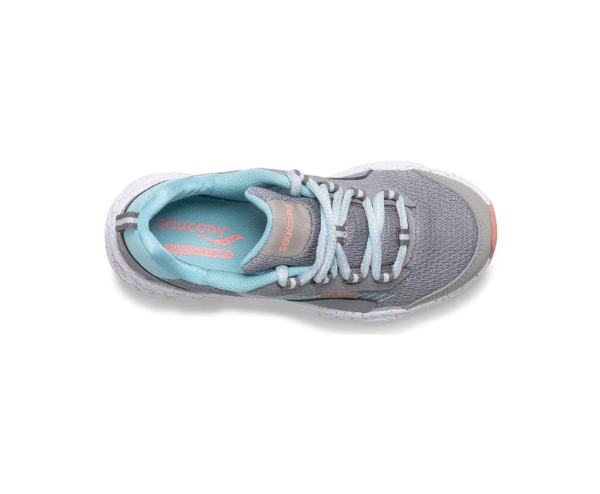 Saucony Big Kid's Wind Shield Sneaker Grey / Turq | Kids Running