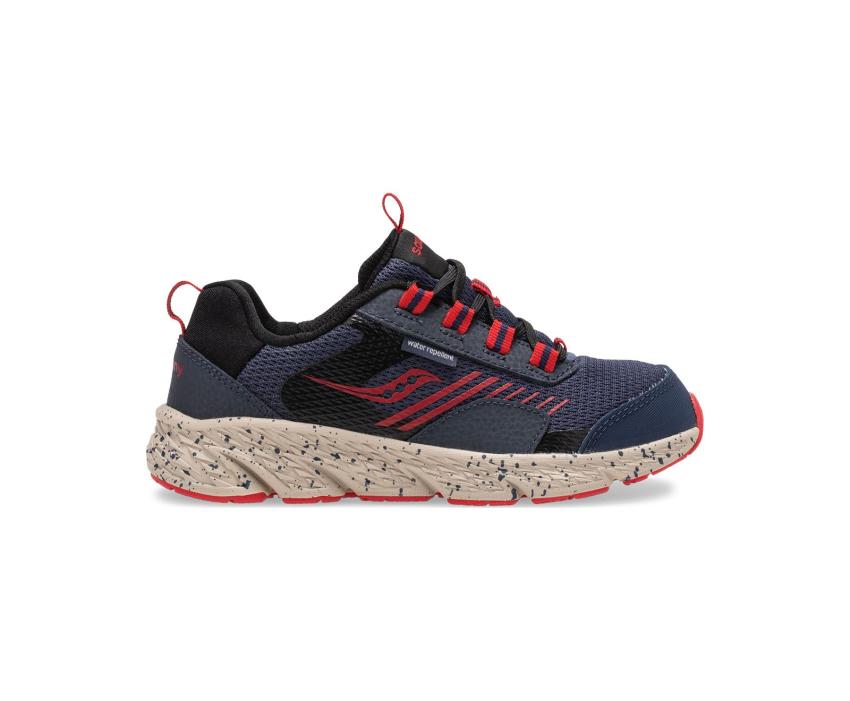 Saucony Big Kid's Wind Shield Sneaker Navy / Red | Kids Running