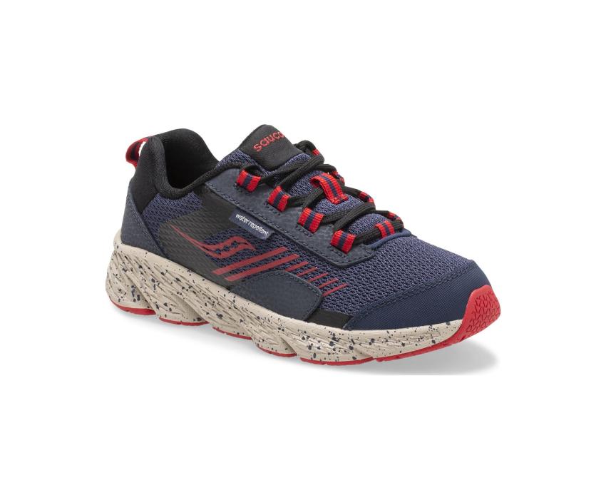Saucony Big Kid's Wind Shield Sneaker Navy / Red | Kids Running