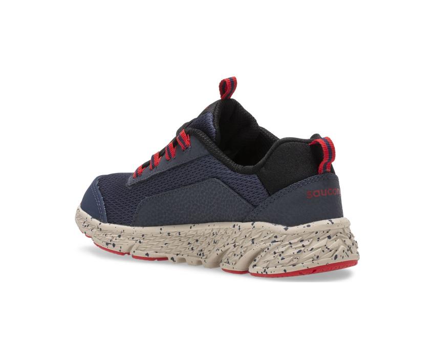 Saucony Big Kid's Wind Shield Sneaker Navy / Red | Kids Running