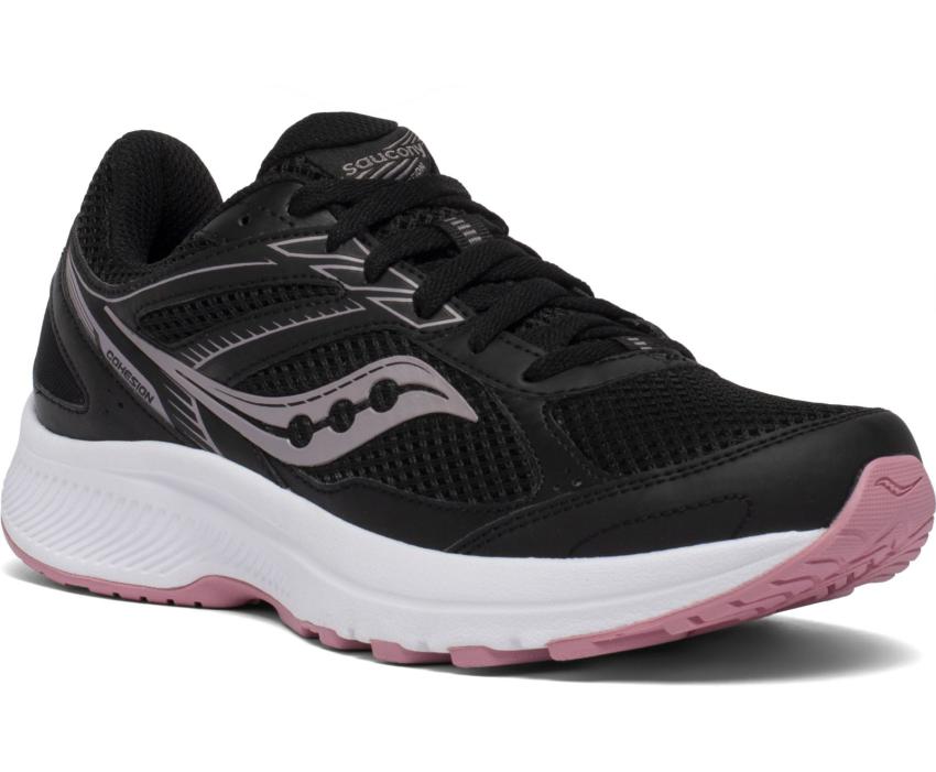 Saucony Cohesion 14 Wide Black / Pink | Women Wide Widths