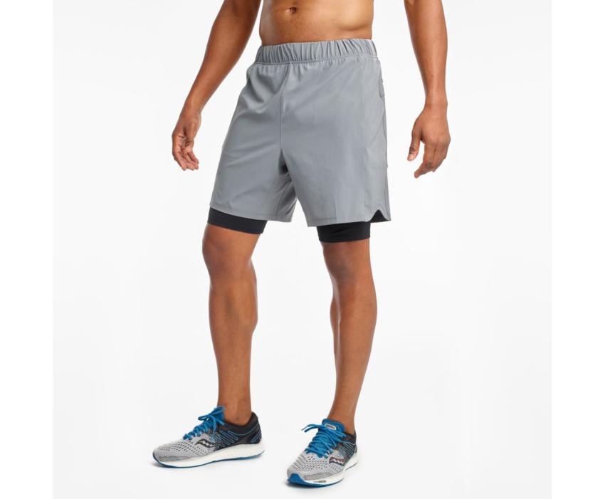 Saucony Doubleback 7" 2-1 Short Castlerock | Men Bottoms