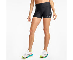 Saucony Fortify 3" Hot Short Black | Women Bottoms