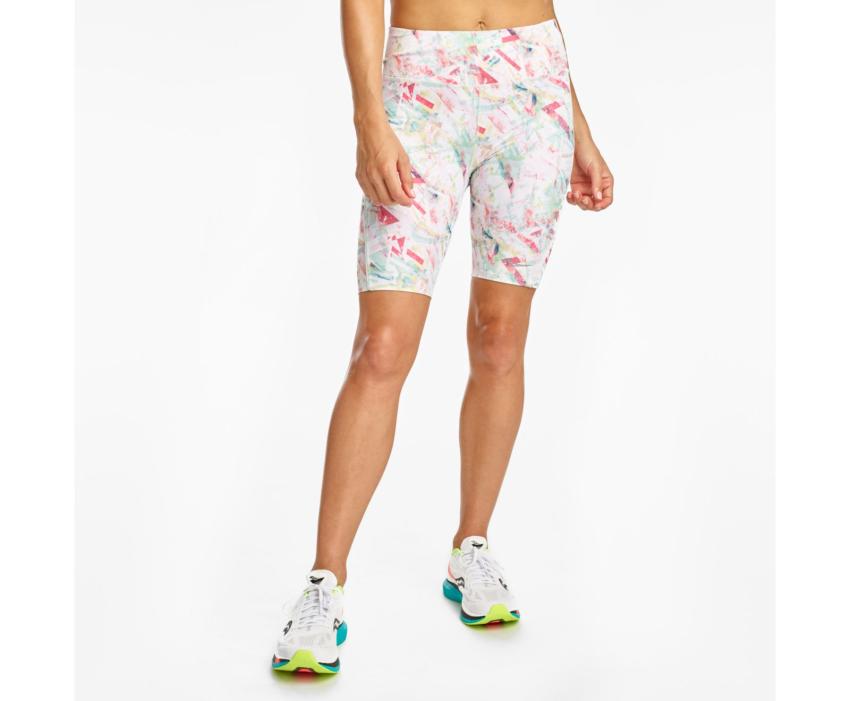 Saucony Fortify 8" Biker Short Opal Blue Print | Women Bottoms