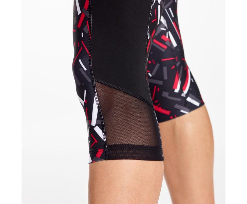 Saucony Fortify Capri Black Print | Women Bottoms