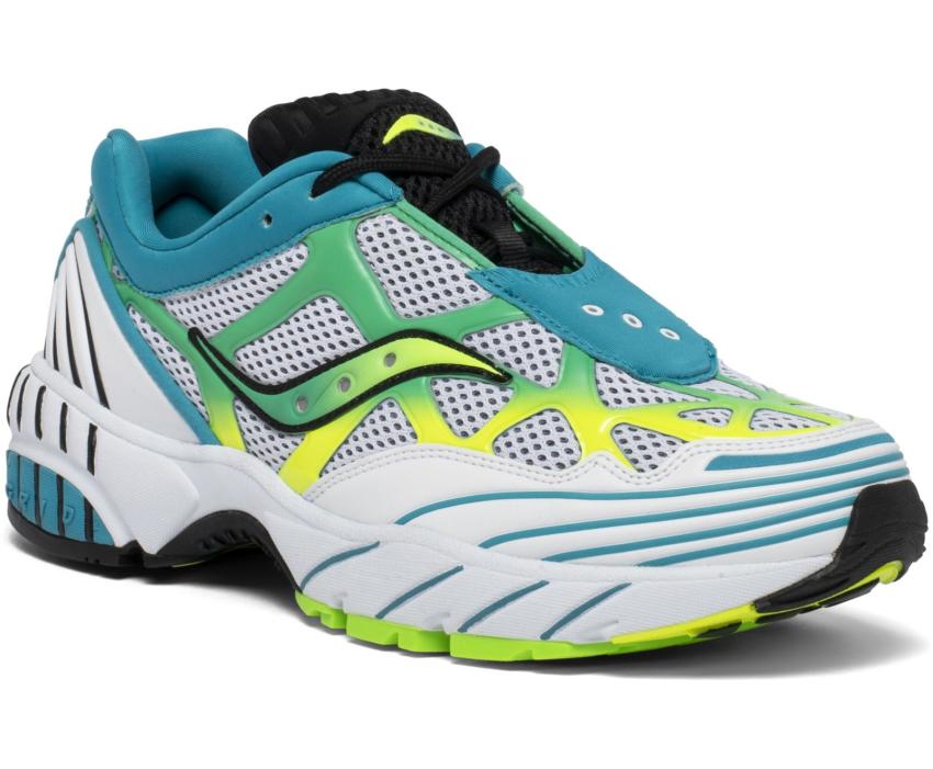 Saucony Grid Web White / Citron / Teal | Men/Women Originals