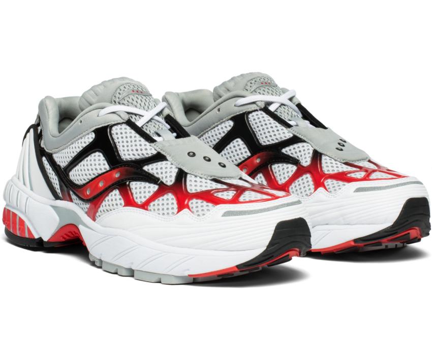 Saucony Grid Web White / Grey / Red | Men/Women Grid