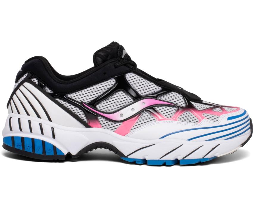 Saucony Grid Web White / Pink / Blue | Men/Women Originals