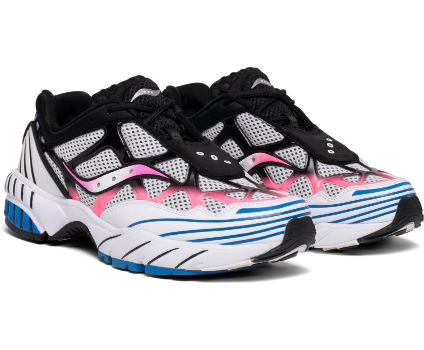 Saucony Grid Web White / Pink / Blue | Men/Women Originals
