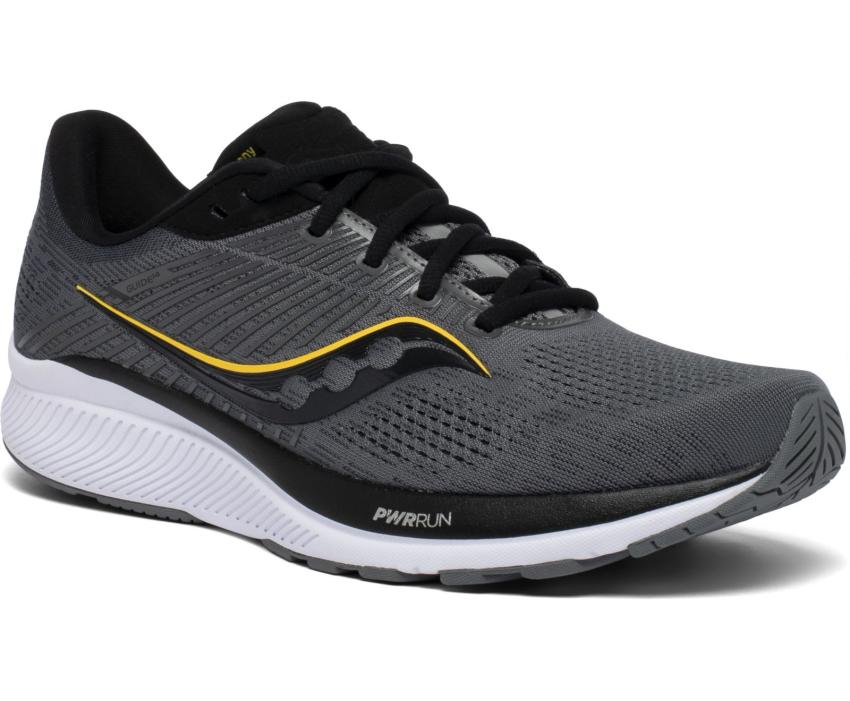 Saucony Guide 14 Wide Charcoal / Vizigold | Men Running