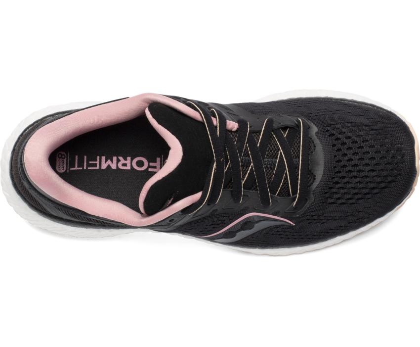 Saucony Hurricane 23 Wide Black / Rosewater | Women Running