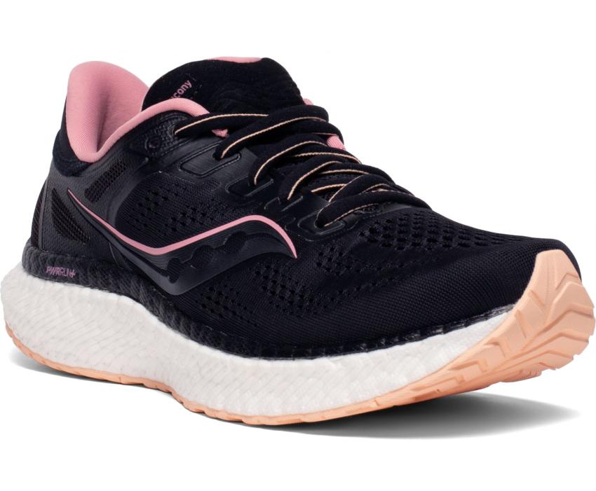 Saucony Hurricane 23 Wide Black / Rosewater | Women Running