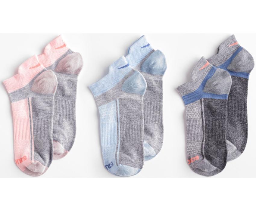 Saucony Inferno Liteweight 3-Pack Socks Pink Assorted | Men/Women Socks