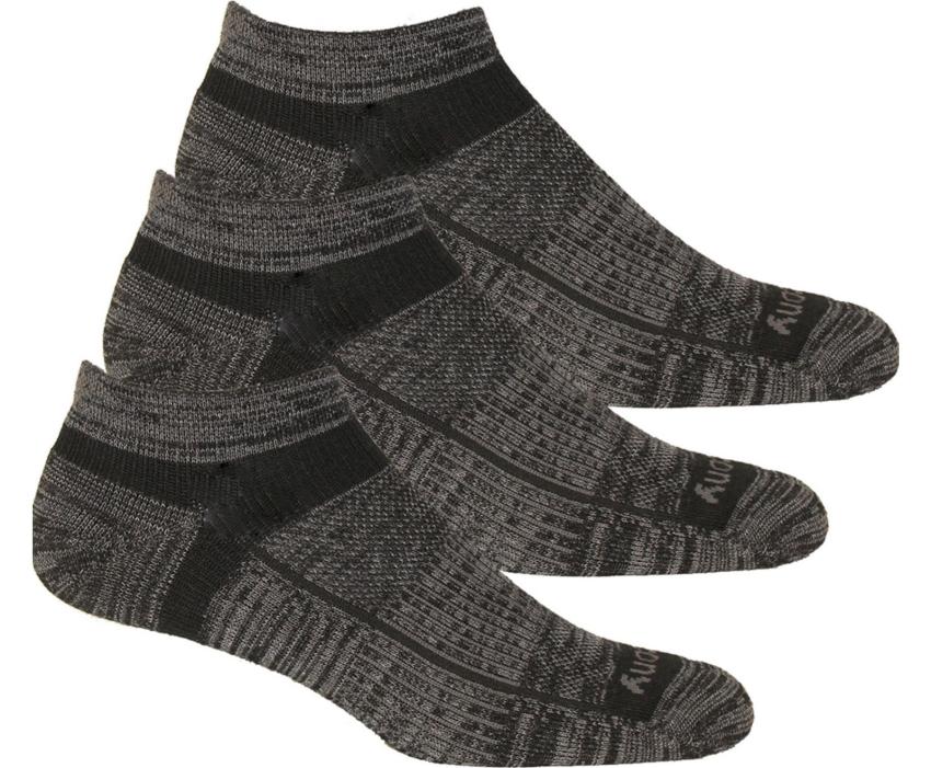 Saucony Inferno Merino Wool Blend Low Cut 3-Pack Sock Black | Men/Women Socks