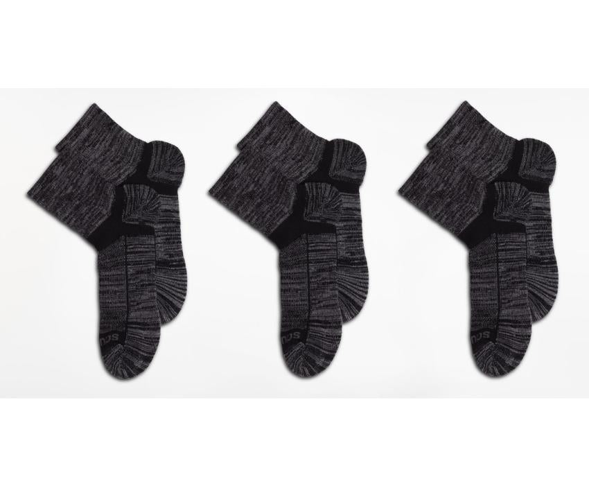 Saucony Inferno Merino Wool Blend Quarter 3-Pack Sock Black | Men/Women Socks