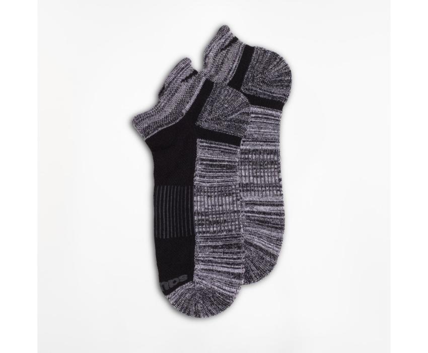 Saucony Inferno No Show Tab 3-Pack Socks Black / Grey Assorted | Men/Women Socks