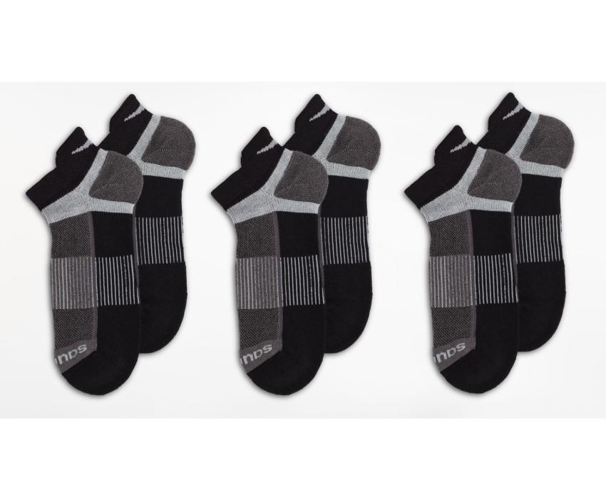 Saucony Inferno No Show Tab 3-Pack Socks Black | Men/Women Socks