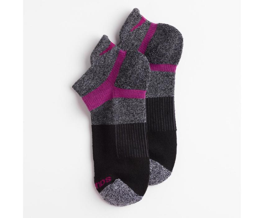 Saucony Inferno No Show Tab 3-Pack Socks Pink Assorted | Men/Women Socks