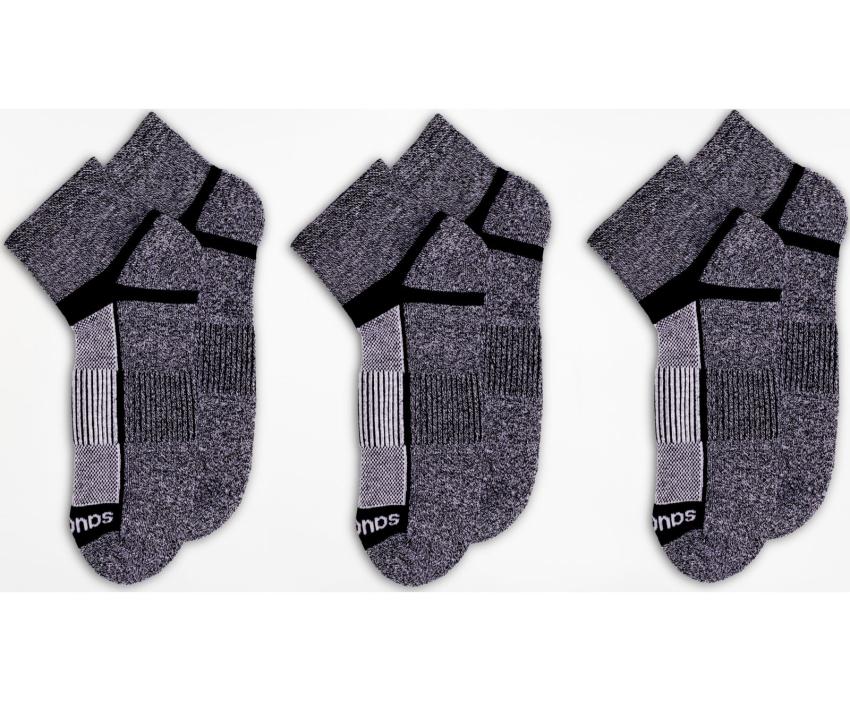 Saucony Inferno Quarter 3-Pack Socks Black White Twist | Men/Women Socks