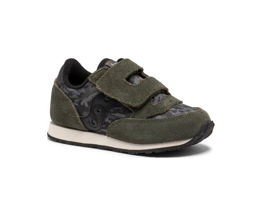 Saucony Little Kid's Baby Jazz Hook &amp; Loop Sneaker Dark Green Camo | Kids Running