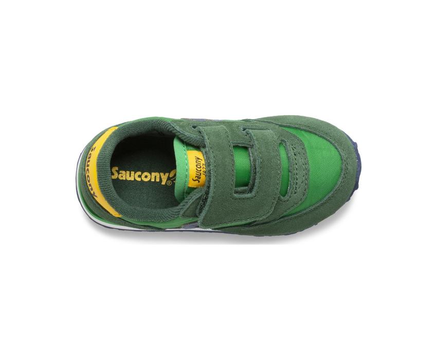 Saucony Little Kid's Baby Jazz Hook &amp; Loop Sneaker Green / Yellow / Blue | Kids Running