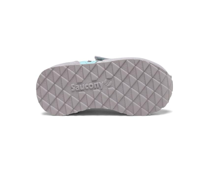 Saucony Little Kid's Baby Jazz Hook &amp; Loop Sneaker Grey / Light Blue | Kids Running