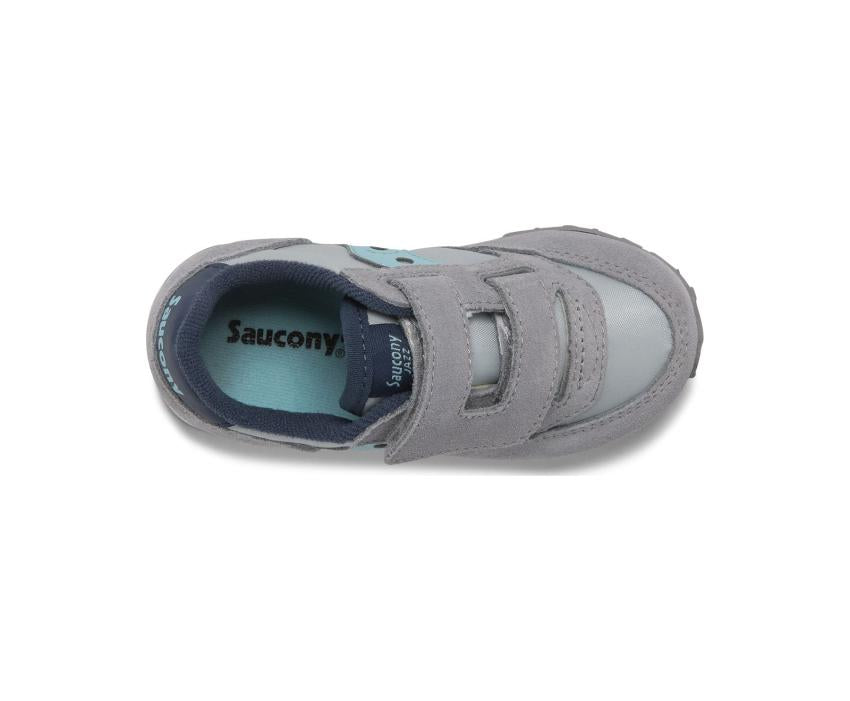 Saucony Little Kid's Baby Jazz Hook &amp; Loop Sneaker Grey / Light Blue | Kids Running