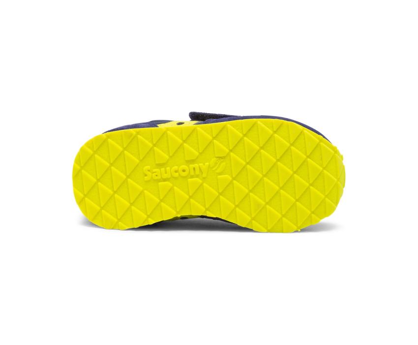 Saucony Little Kid's Baby Jazz Hook &amp; Loop Sneaker Navy / Green / Yellow | Kids Running