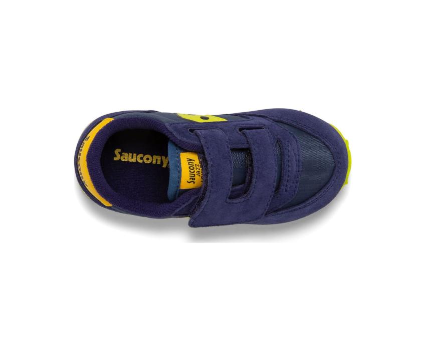 Saucony Little Kid's Baby Jazz Hook &amp; Loop Sneaker Navy / Green / Yellow | Kids Running