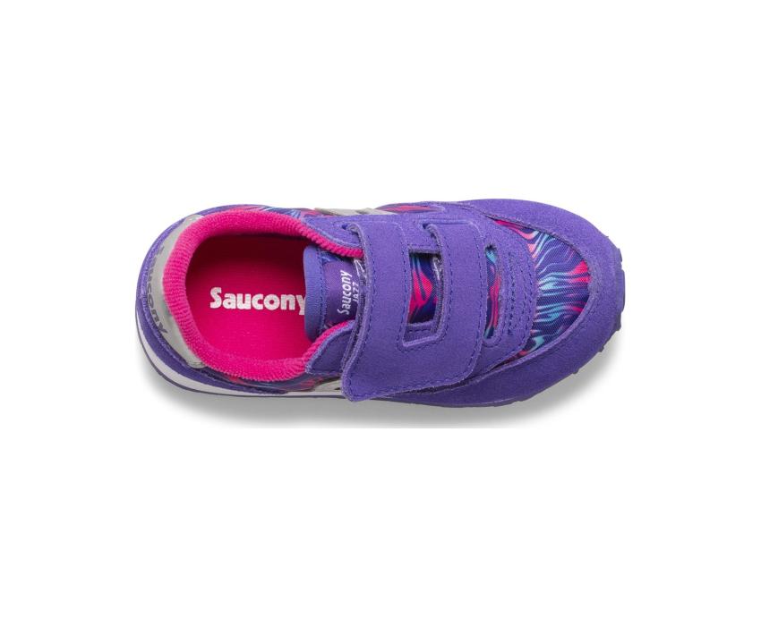 Saucony Little Kid's Baby Jazz Hook &amp; Loop Sneaker Purple Swirl | Kids Running