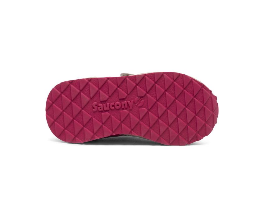 Saucony Little Kid's Baby Jazz Hook &amp; Loop Sneaker Taupe / Burgundy | Kids Running