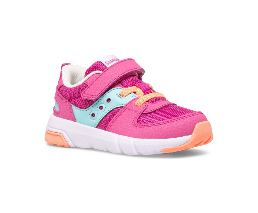 Saucony Little Kid's Jazz Lite 2.0 Sneaker Fuchsia / Turq | Kids Running