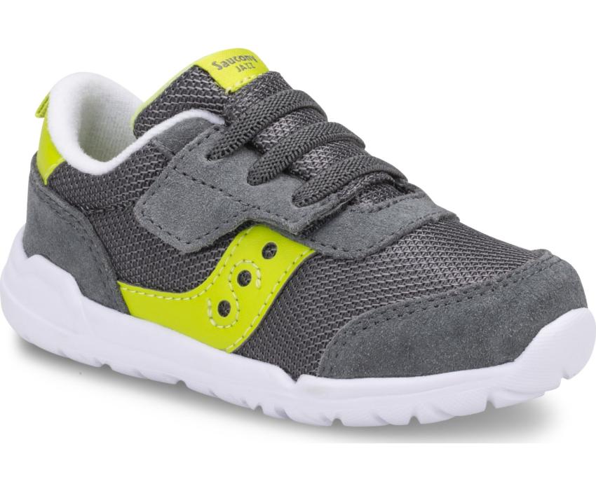Saucony Little Kid's Jazz Riff Sneaker Grey / Citron | Kids Running