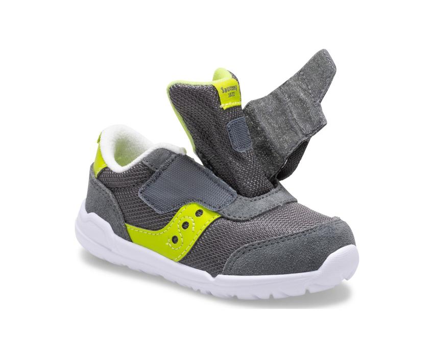 Saucony Little Kid's Jazz Riff Sneaker Grey / Citron | Kids Running