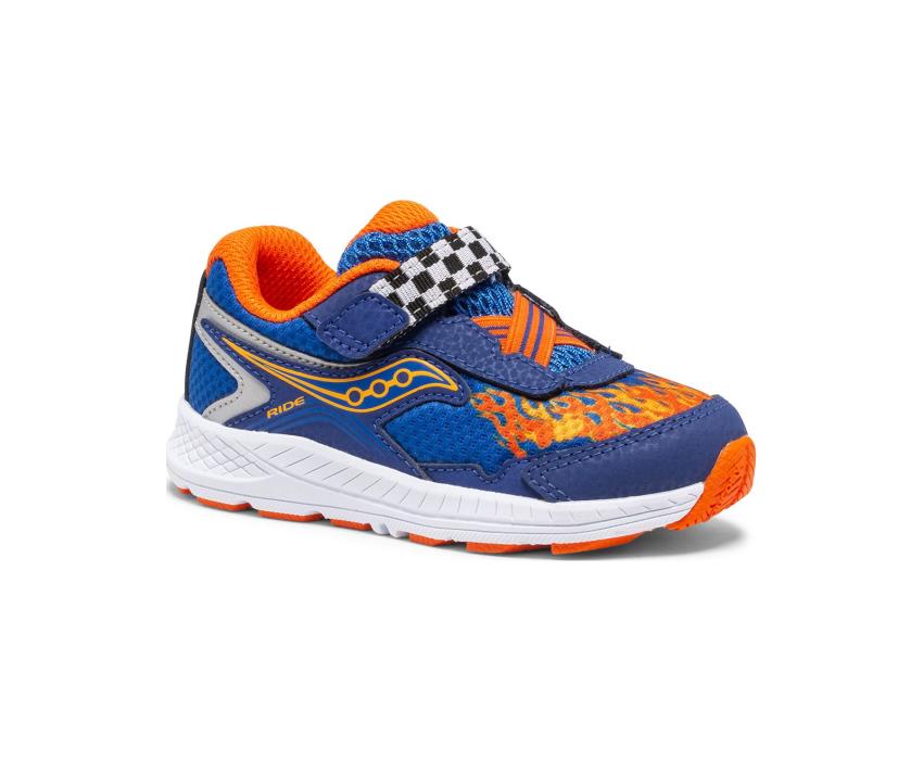 Saucony Little Kid's Ride 10 Jr. Sneaker Blue / Flame | Kids Running