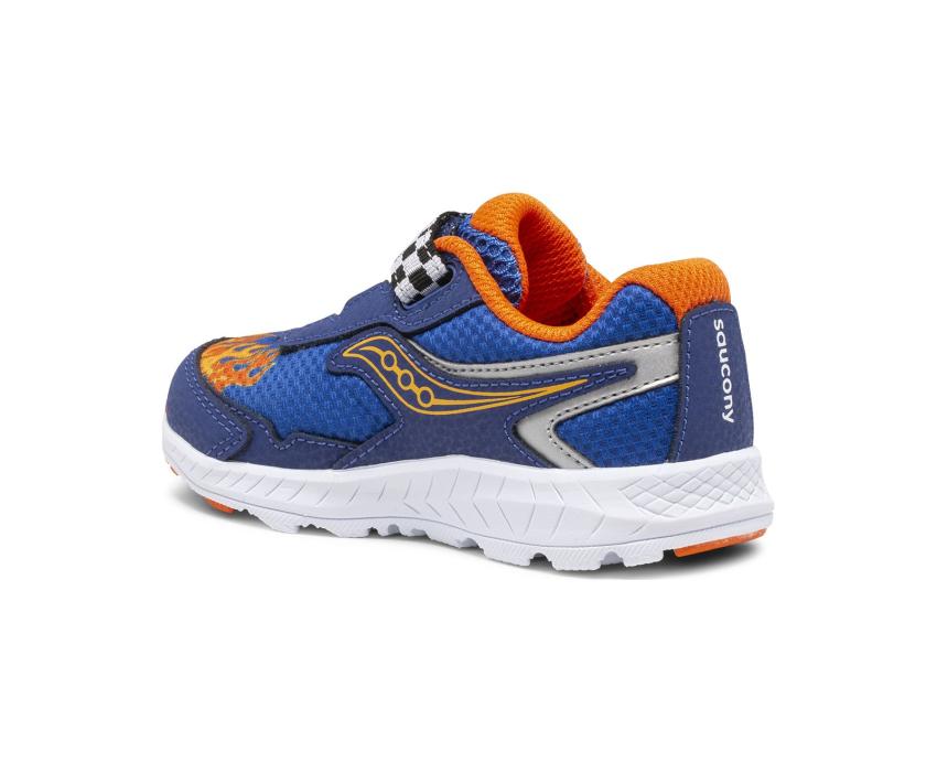 Saucony Little Kid's Ride 10 Jr. Sneaker Blue / Flame | Kids Running