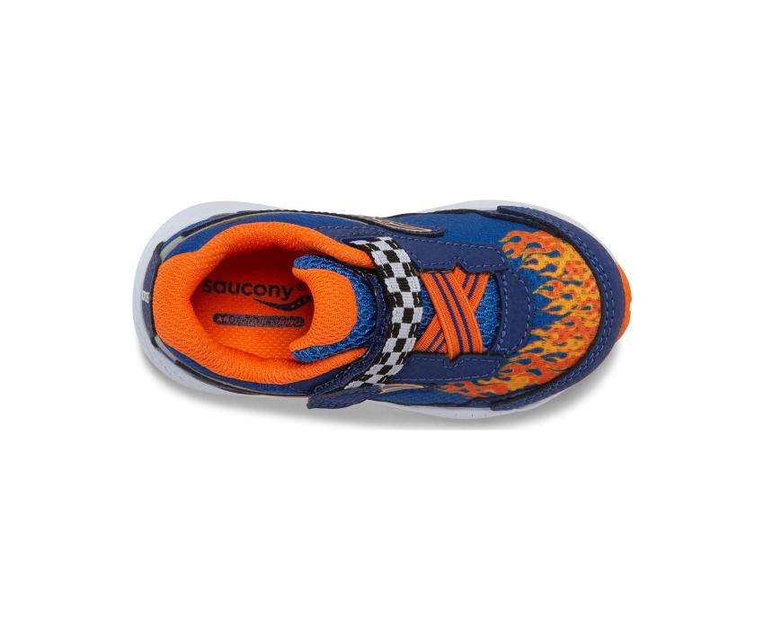 Saucony Little Kid's Ride 10 Jr. Sneaker Blue / Flame | Kids Running