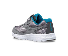 Saucony Little Kid's Ride 10 Jr. Sneaker Grey / Blue / Gold | Kids Running