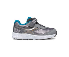 Saucony Little Kid's Ride 10 Jr. Sneaker Grey / Blue / Gold | Kids Running