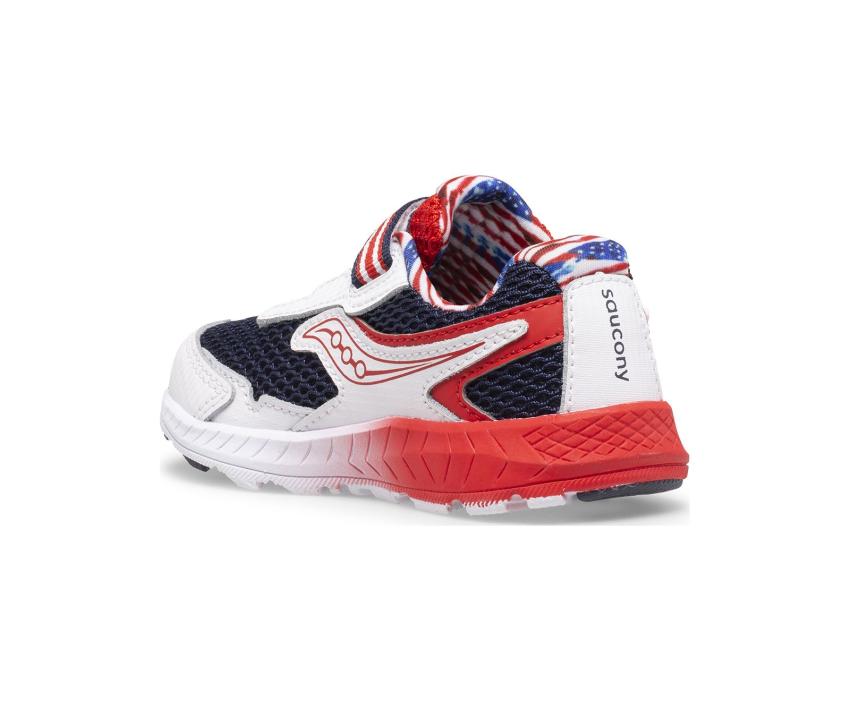 Saucony Little Kid's Ride 10 Jr. Sneaker Red / White / Blue | Kids Running