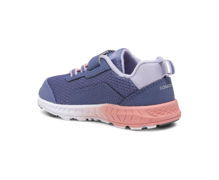 Saucony Little Kid's Wind Shield A/C Jr. Sneaker Blue / Lavender / Coral | Kids Running